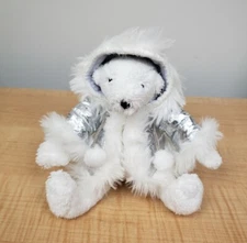 Bath & Body Works 7" Polar Bear Plush in Metallic Silver Coat with White Trim