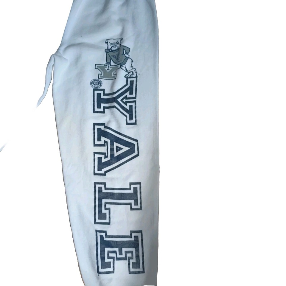 Vintage Made in USA 80s/90's Yale Bulldogs White Jogger Sweatpants Size