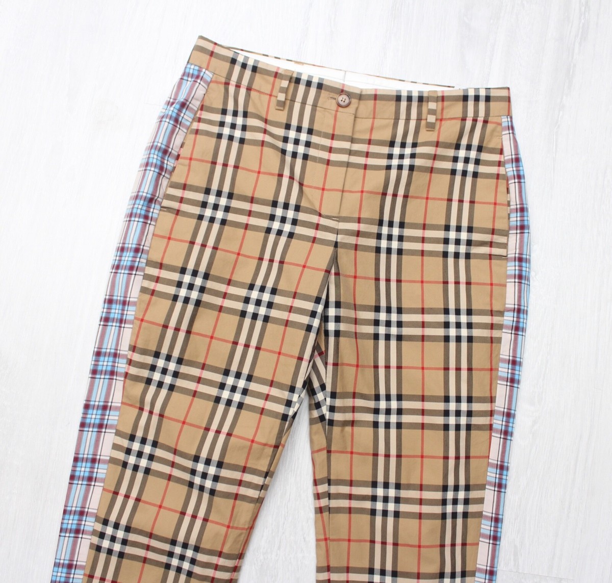パンツ 90s Burberry two tuck glen check slacks Vintage BURBERRY Pants Nova Check Trousers Cotton Beige