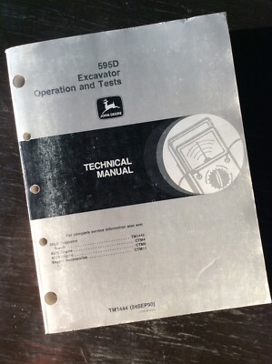 John Deere 595D Excavator OPERATION TEST Shop Repair Technical Manual Service