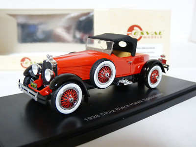 1928 Stutz Black Hawk Speedster, toit fermé noir-rouge 1/43