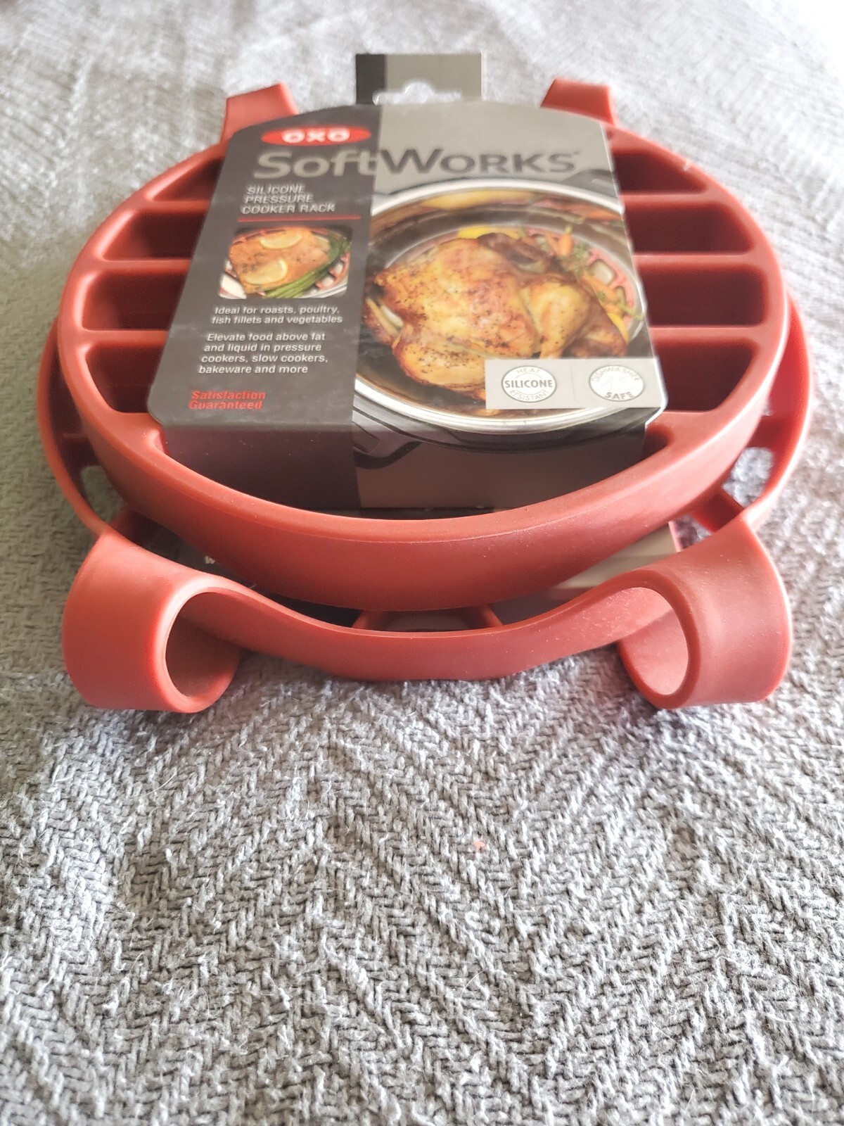 OXO Silicone Pressure Cooker Tools Lot (3) Sling/Rack/Steamer - Heat Resistant