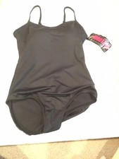 New, Women  s Eurotard Camisole Leotard, Black, Size Large