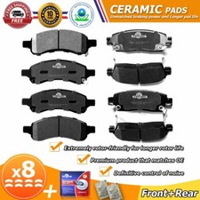 Front + Rear Ceramic Brake Pads for Buick Enclave GMC Acadia Chevy Traverse