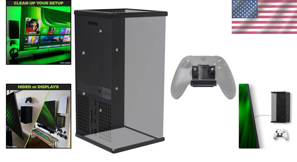 Sleek Wall Mount for Xbox Series X - Durable Steel & Controller Holder Bundle - Image 2 of 4