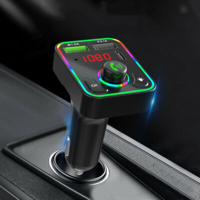 Bluetooth5.0 Car Wireless FM Transmitter Adapter 2USB Charger MP3 AUX Hands-Free