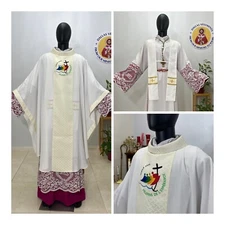 2025 JUBILEE WHITE  VESTMENT CHASUBLE & STOLE