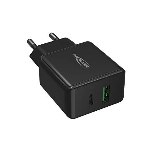 ANSMANN Caricatore USB 18 W con Power Delivery & Quick Charge 3.0, nero