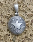 Sterling Silver Confederate TEXAS Button (TX17) Civil War Relic Pendant