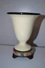 Weller Pottery Tivoli Small Tapered Vase White with Rosettes Footed ca. 1920