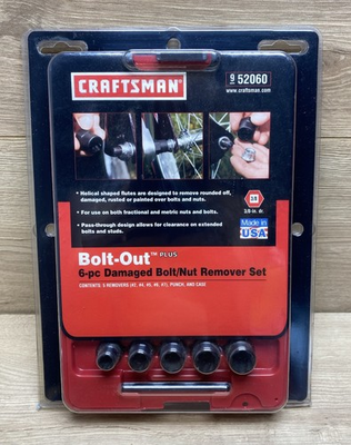 #ad NEW Craftsman Bolt Out Plus 6pc Damaged Bolt Nut Remover Set 52060 USA $29.99