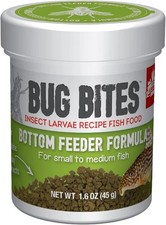 Fluval Bug Bites Bottom Feeder Fish Food, Granules for Small - 1.60 Oz., A6586