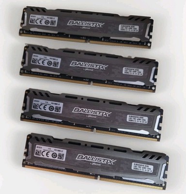 BALLISTIX SPORT 32GB SET GAMING RAM MEMORY 4X8GB PC4-19200 DDR4 2400MHz TESTED