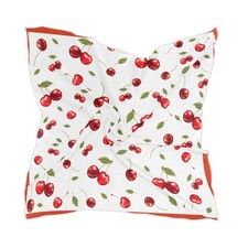 Women's Fashion Silk Scarf Cherry Square Satin Headscarf Neck Scarf Head Hair...