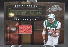 2003 Playoff Absolute Memorabilia Leather and Laces /250 Curtis Martin HOF Jets