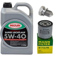 MotoröL Filter Set Meguin 5W-40 5 Liter + Schraube FüR Audi A1 A3 1.0 1.4 Tfsi