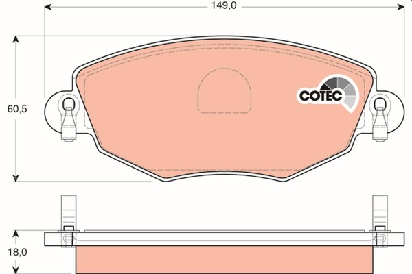 Bremsbelagsatz FÜR Ford Mondeo Iii Turnier (Bwy) - Trw GDB1434-image
