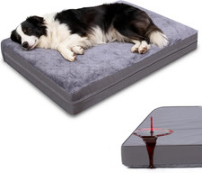 Waterproof Large Dog Bed - XL Dog Bed for Crate, Washable Crate Bed with Orthope