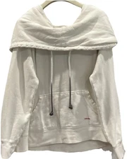 Peace Love World Hoodie Womens L Cowl Neck Sweatshirt Baggy Lounge Cozy Outdoor