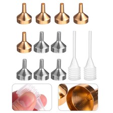 12 Pcs Small Aluminum Funnels Set for Filling Perfume Bottles and Liquids