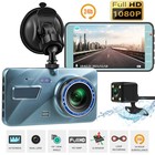 HD 1080P Car Dual Lens Dash Cam 4" DVR Recorder Front & Rear Camera Night Vision