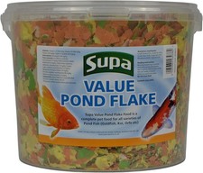 Supa Value Pond Flake Fish Food, 3 Litre Bucket | Premium Quality Goldfish, Koi