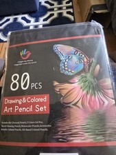 80 Pc Drawing Art Set Colored Pencils Sketch Pencils Kids Adults
