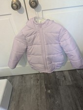 London Fog Lilac Puffer Jacket/Winter Coat Size 5-6 with Hood Girls Preowned