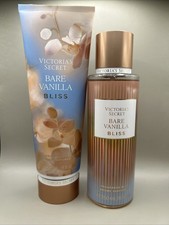 Victoria  s Secret Bare Vanilla BLISS Fragrance Mist  Body Lotion 8oz Set NEW
