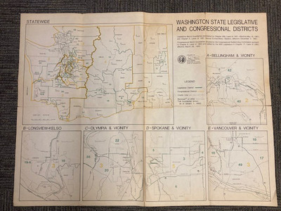 VTG Washington State Congressional/Legislative District Map 1981/1983 23'' x 30''