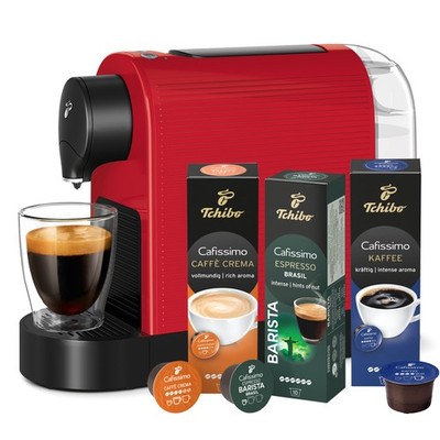 Tchibo Cafissimo  Pure plus  Kapselmaschine inkl. 30 Kapseln, Rot