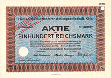 Humboldt-Deutzmotoren AG Köln hist Aktie 1930 Eisenbahn Motoren KHD Deutz AG NRW