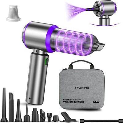 Mini Car Vacuum Cleaner 80000RPM 4in1 Air Blower Duster Cordless Purple