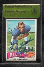 BAS 1975 Topps Joe DeLamielleure #359 Beckett Auth Sticker Auto HOF 3c7