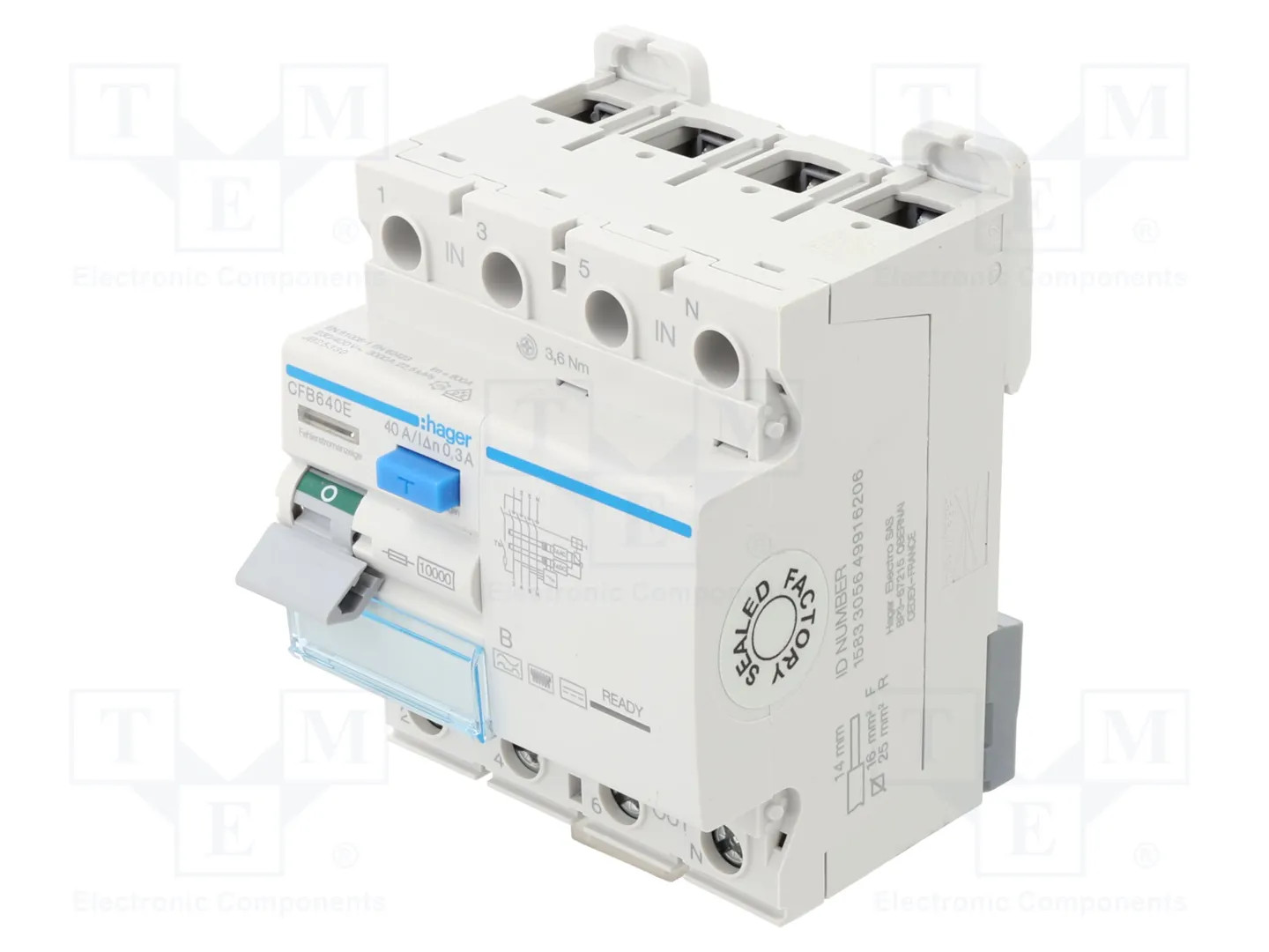 Hager Grigio Interruttore Differenziale, Cfb640e - Immagine 2