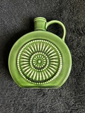 Vintage Pottery SAGE Green  Glazed Handled Pot Vase 7” Tall X 6” Wide