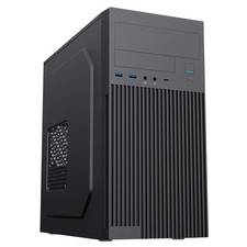 CiT Mentor Micro-ATX Office PC Case With USB Type-C and 80mm Rear Black Fan