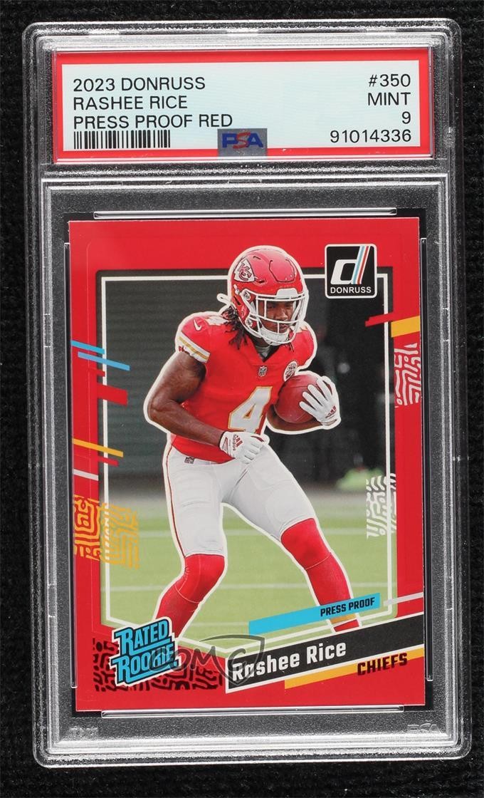 2023 Panini Donruss Rated Press Proof Red Rashee Rice #350 PSA 9 MINT Rookie RC