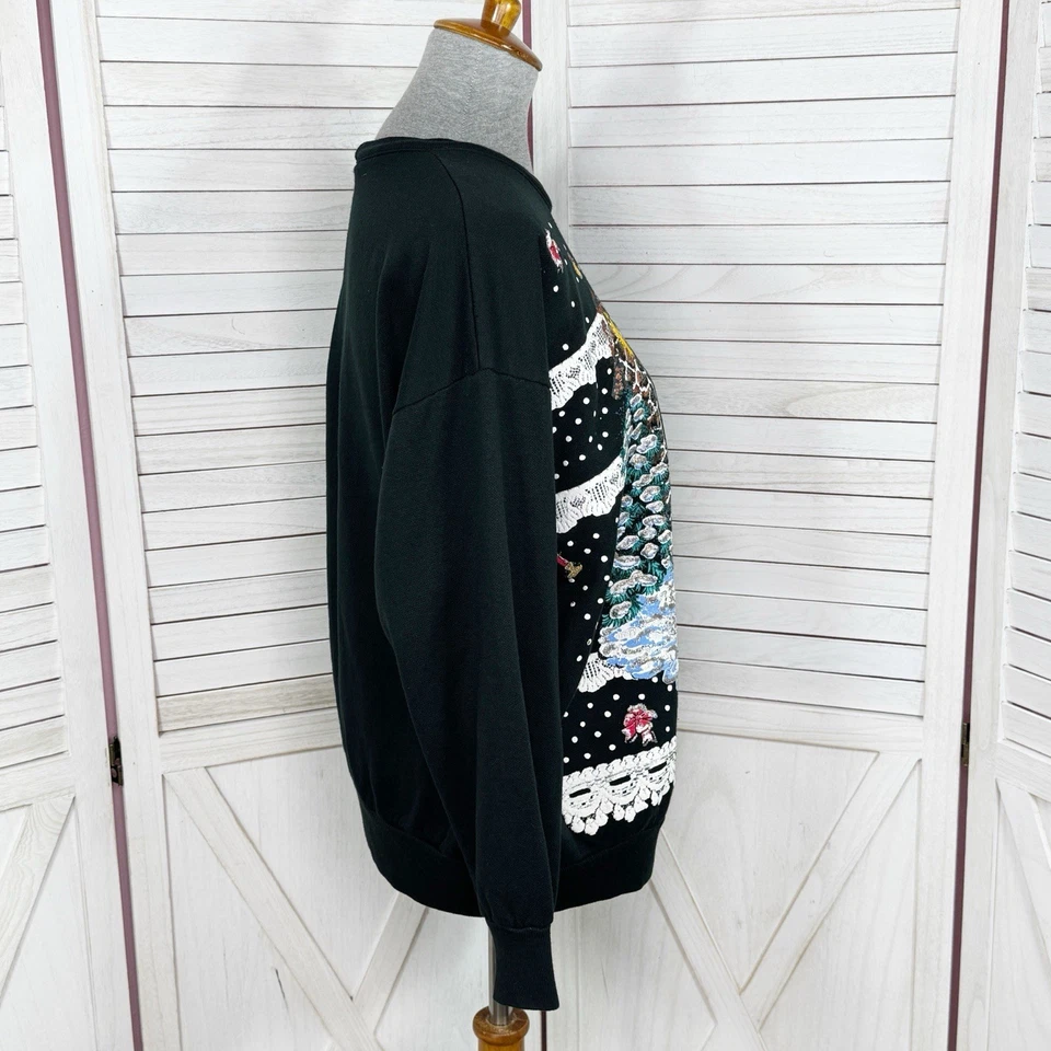 Sudadera Cascanueces Años 90 De Colección Mujer Mediana Negra Navidad Puff Pintura Victoriana Foto 3 de 4