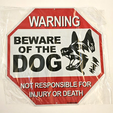 Warning Beware Of Dog Sign Large For Yard, Home Or Office NEW