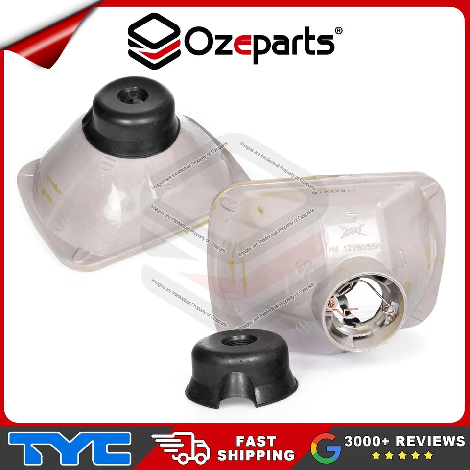 Pair LH+RH Head Light Lamp Crystal Clear Glass For Mazda 323 Astina 1989~1991 - image 2 of 4
