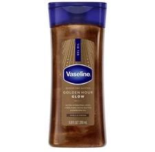 Vaseline Glazed & Glisten Vanilla Cocoa Shimmer, Golden Hour Body Gel Oil, 6.8oz