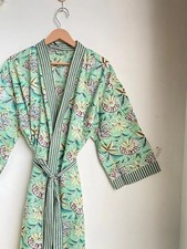 Cotton Floral Handmade Kimono Gown,Beachwear,Bathrobe,Summerwear,Bridemaid,Comfy
