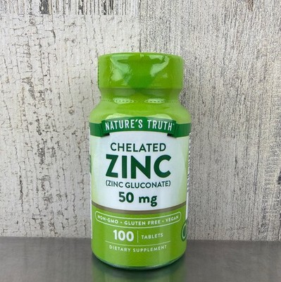 Natures Truth Chelated Zinc 50 mg - 100 Tablets 