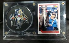 Kirk Muller Puck and Card Signed