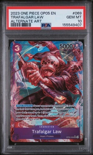 2023 PSA 10 One Piece Awakening of The New Era Alt Art Trafalgar Law OP05-069