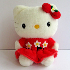 Hello Kitty Red Fuzzy Fleece Daisy Dress 2000 Vintage Rare Sanrio