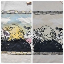 Vintage Bald Eagle T Shirt Mountains USA Made NOS SunActive Color Changing Tee
