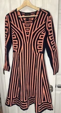 NWOT Kayla Exclusive By Tally Taylor Pink Black Slimming Geometric Dress Size 8