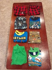Boys Clothing Lot 14 - Pajamas - 8x Pieces Total - Sizes 4-8